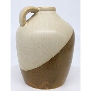 Japanese Tomika Pottery Crockery Sake Jug Vase Stoneware Beige Tan Vintage
